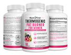Thermogenic Fat Burner for Women, 60 capsule bottle, three label angles